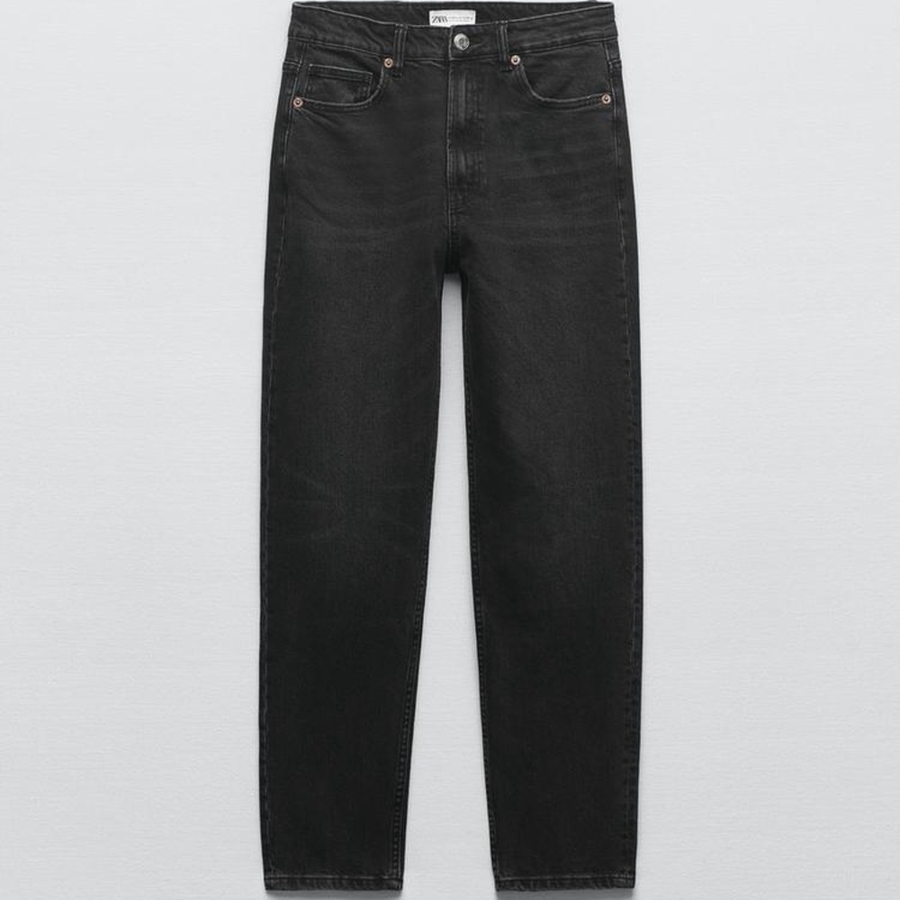 Zara Mom Fit Comfort Jean Washed Black